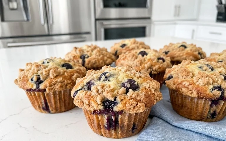 Sour Cream Blueberry Muffins