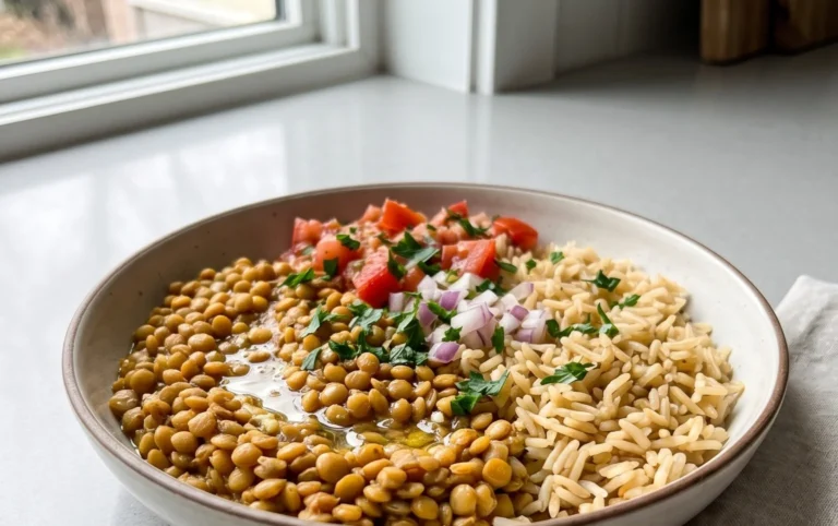 Easy Mediterranean Lentils and Rice