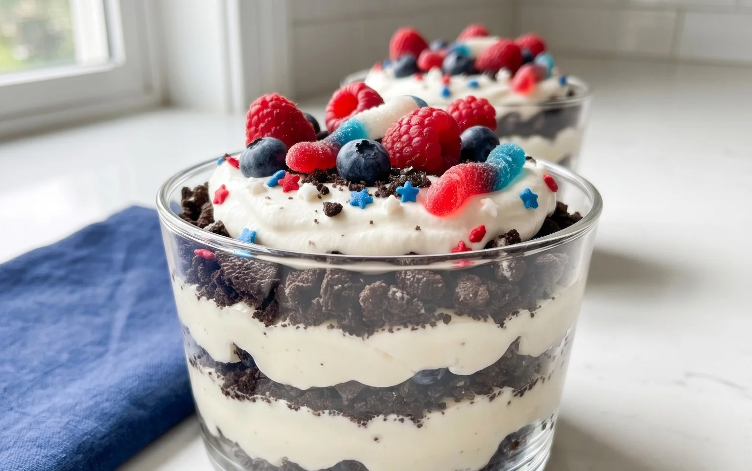 Red, White and Blue Dirt Cups