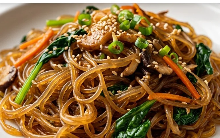 Japchae (Korean Glass Noodle Stir Fry)