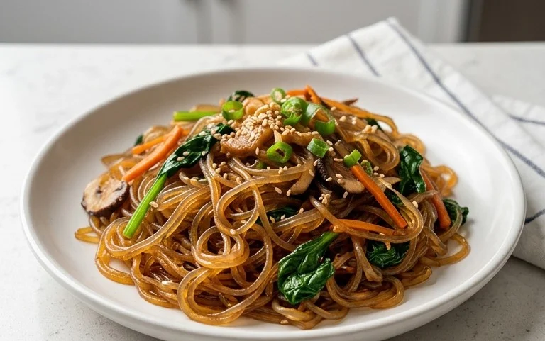 Japchae (Korean Glass Noodle Stir Fry)