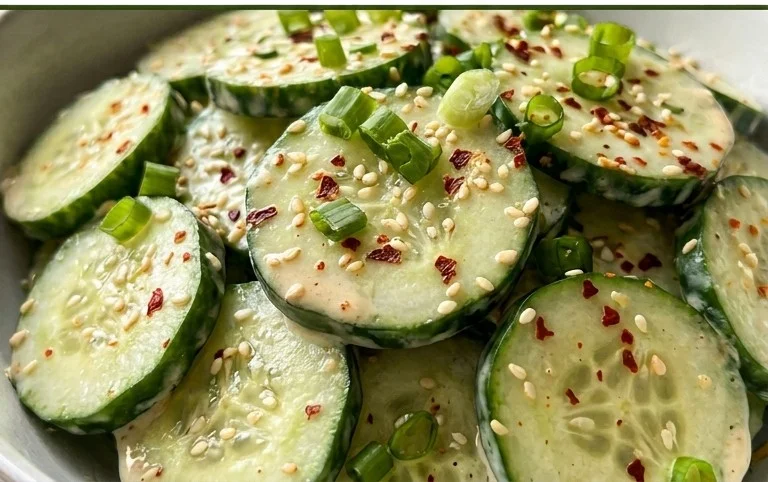 Creamy Asian Cucumber Salad Bowl