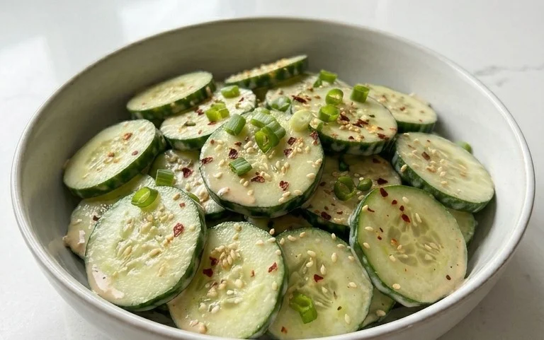Creamy Asian Cucumber Salad Bowl
