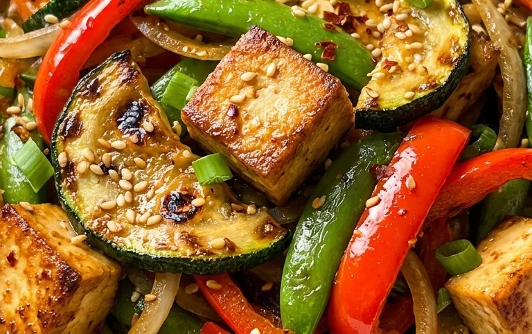 Zucchini Stir Fry With Tofu (Vegan)