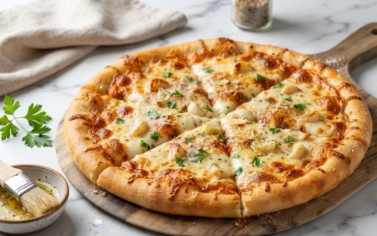 buttery garlic pizza