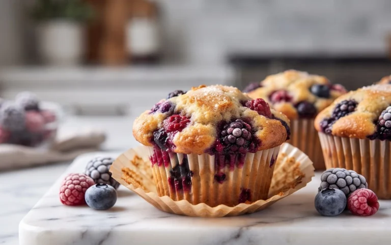 Bakery Style Mixed Berry Muffins | with Frozen Berries