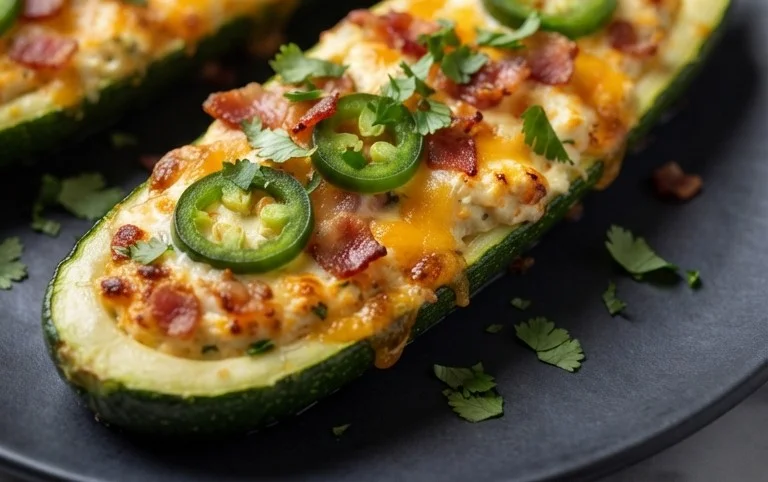 Jalapeno Popper Zucchini Boats