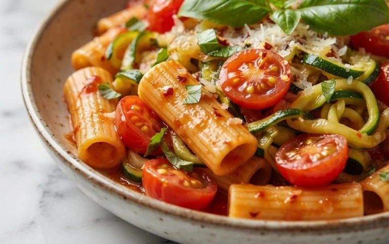 Healthy Tomato Zucchini Pasta