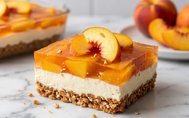 Peach Pretzel Salad Dessert