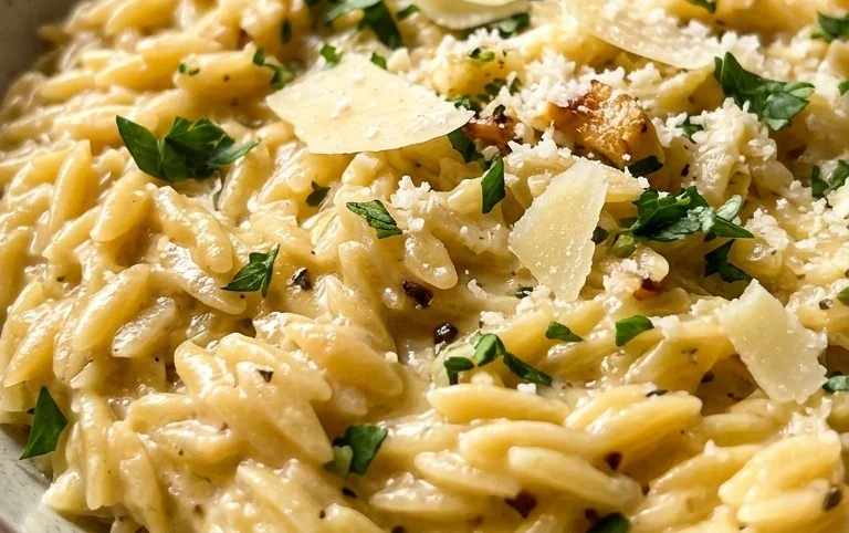Creamy Garlic Parmesan Orzo