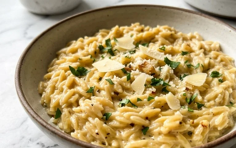 Creamy Garlic Parmesan Orzo