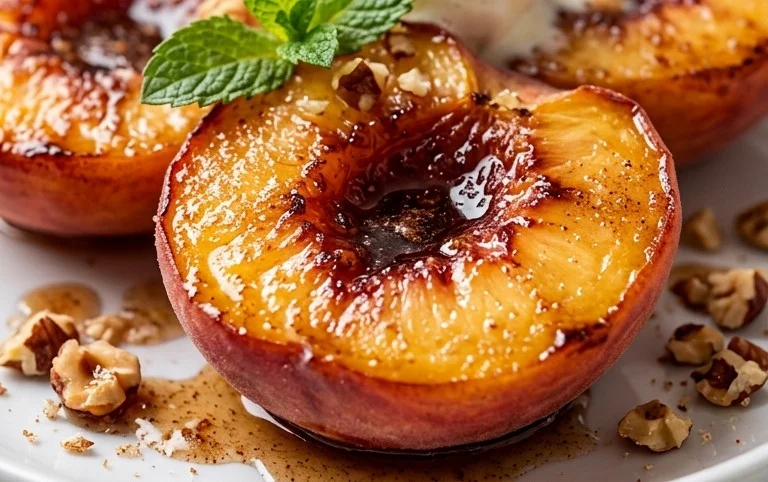 Cinnamon Sugar Baked Peaches