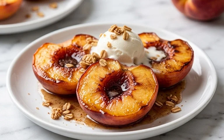 Cinnamon Sugar Baked Peaches