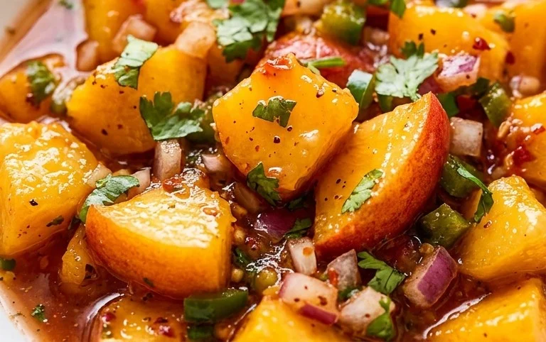 Sweet & Spicy Peach Salsa Canning Recipe