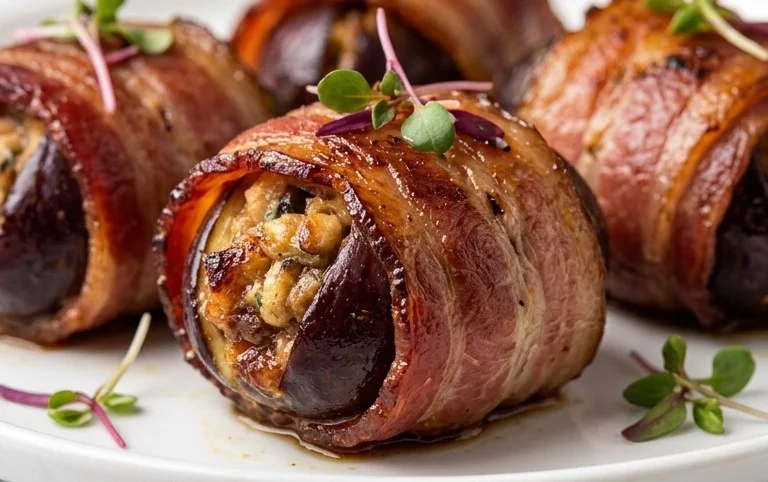 Beef Bacon Wrapped Stuffed Figs