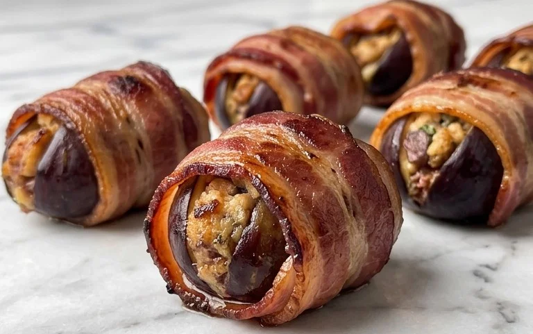Beef Bacon Wrapped Stuffed Figs