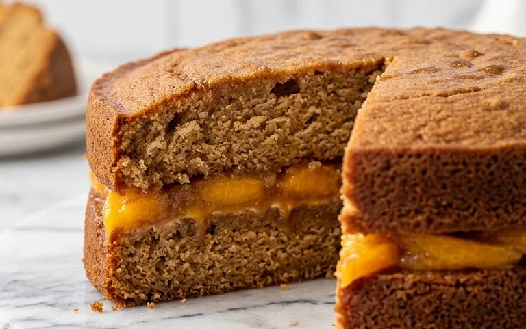 Brown Sugar Layer Cake with Peach Filling