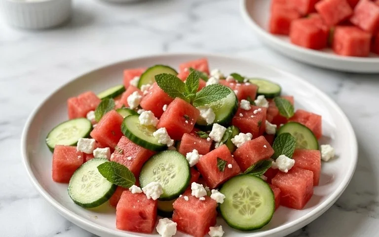 Watermelon Salad with Cucumber and Feta