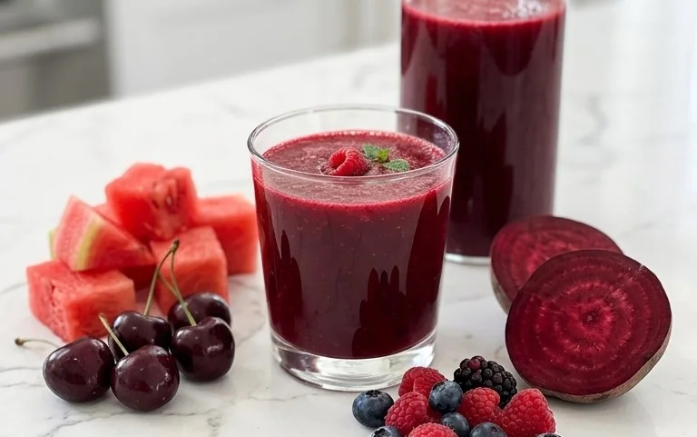 Watermelon Cherry Berry Beet Juice