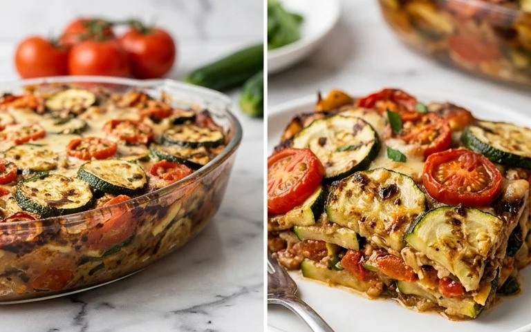 Balsamic Zucchini Tomato Bake