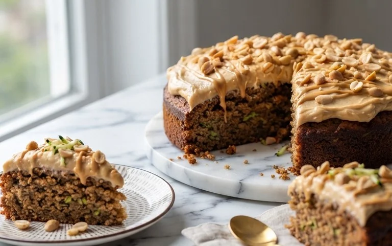 Moist Peanut Butter Zucchini Cake Recipe