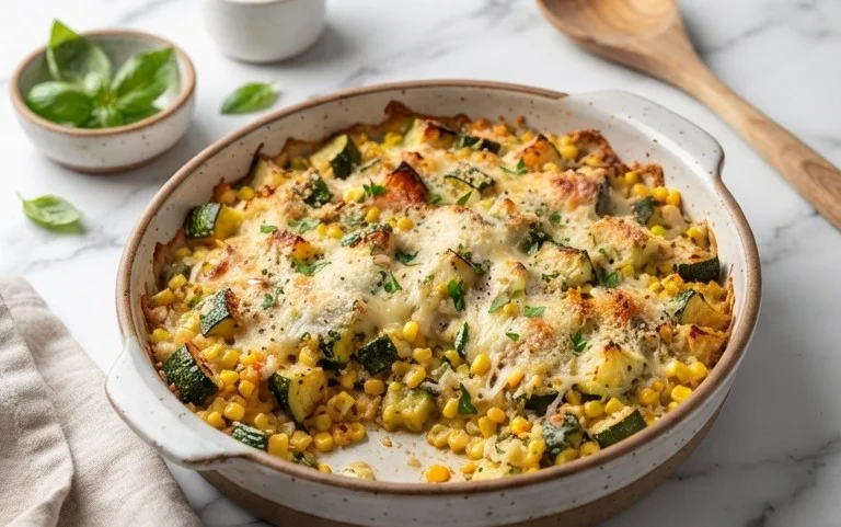 Zucchini Corn Parmesan Bake Recipe