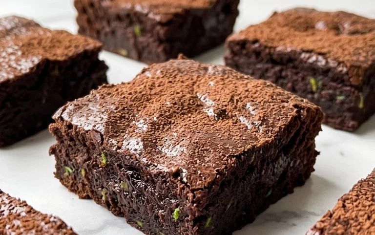 Fudgy Dark Chocolate Zucchini Brownies Recipe