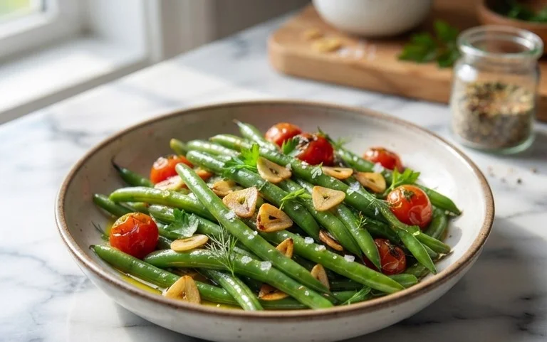 Sautéed Green Beans Recipe with Garlic
