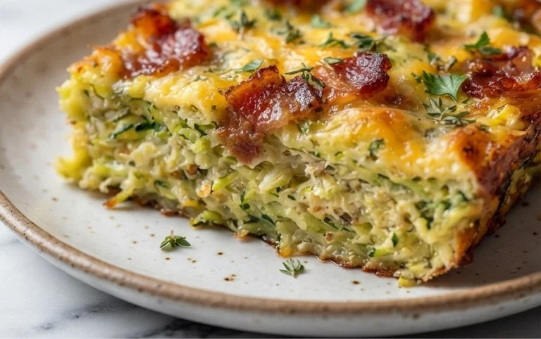Zucchini and Beef Bacon Slice