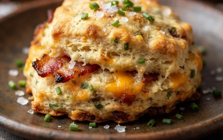 Beef Bacon Cheddar and Chive Scones